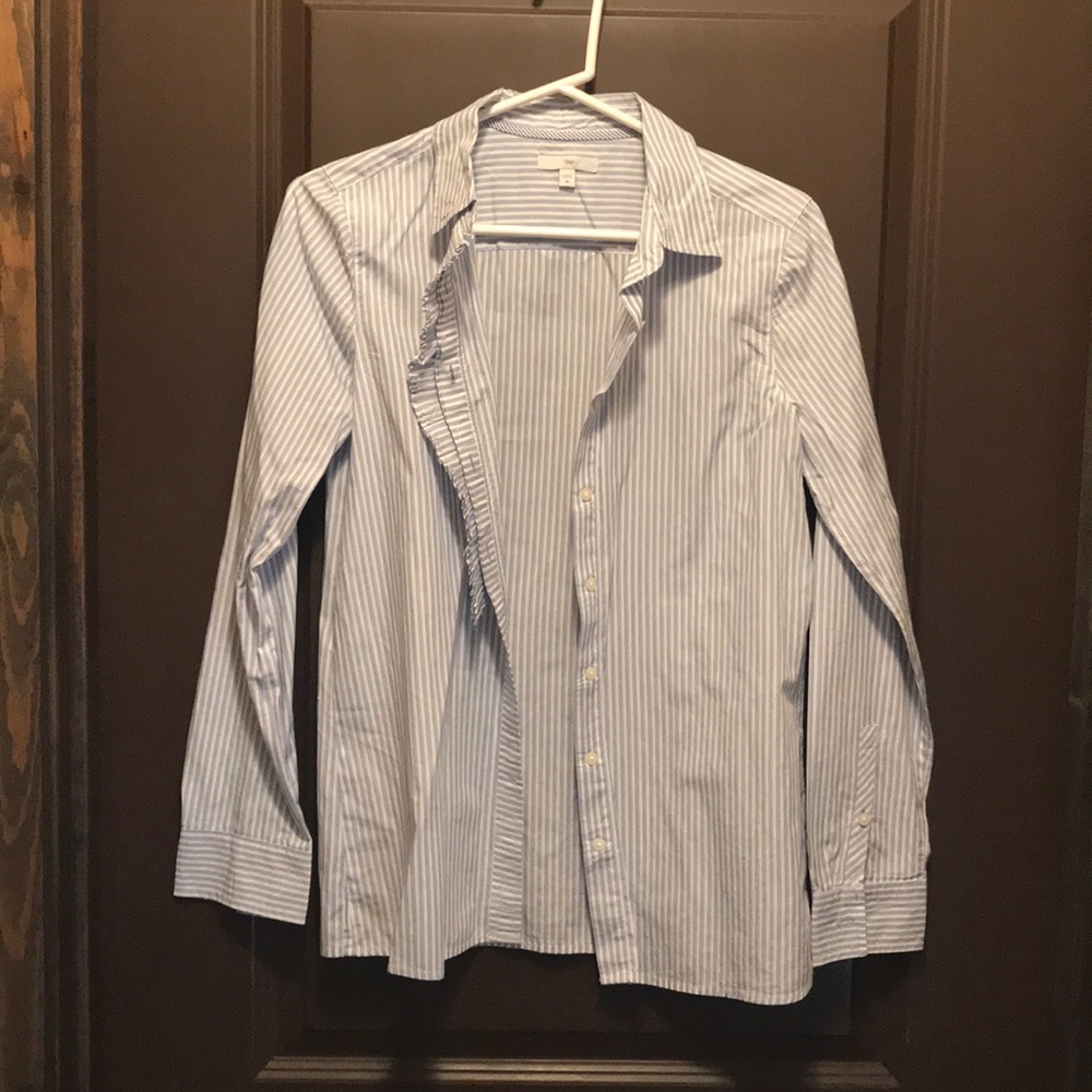 Ruffle flair Button down shirt